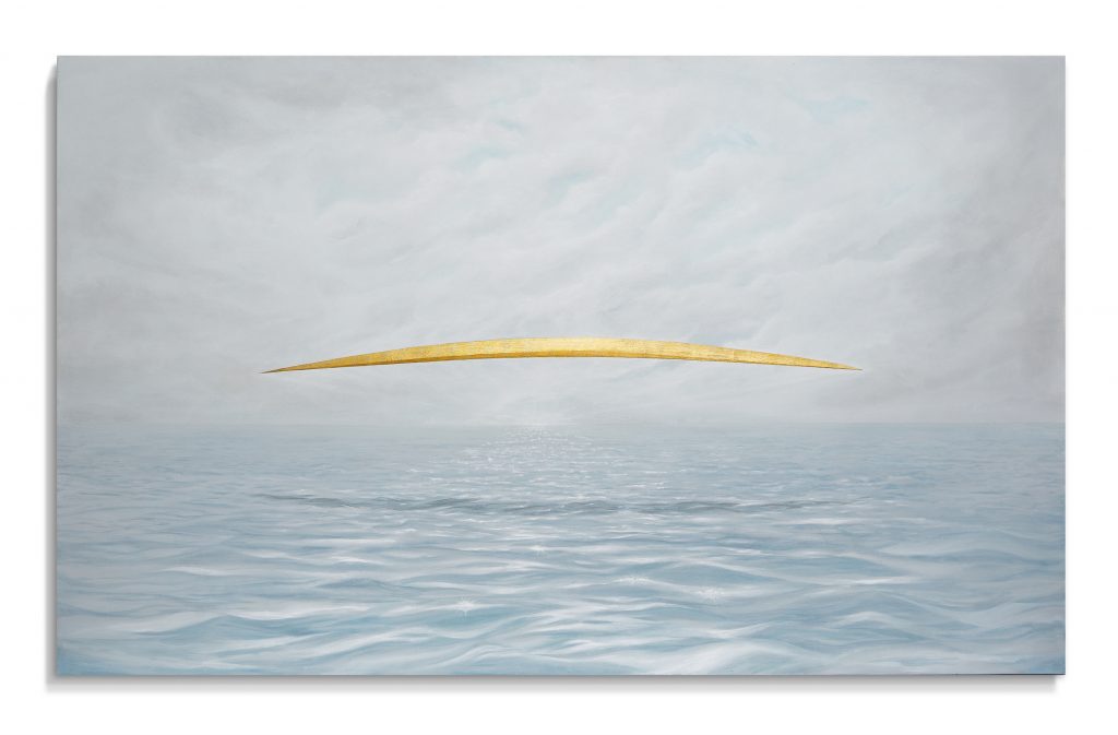 Acrylique et feuille d'or sur toile, Benoît Mauduech, galerie Virginie Baro
