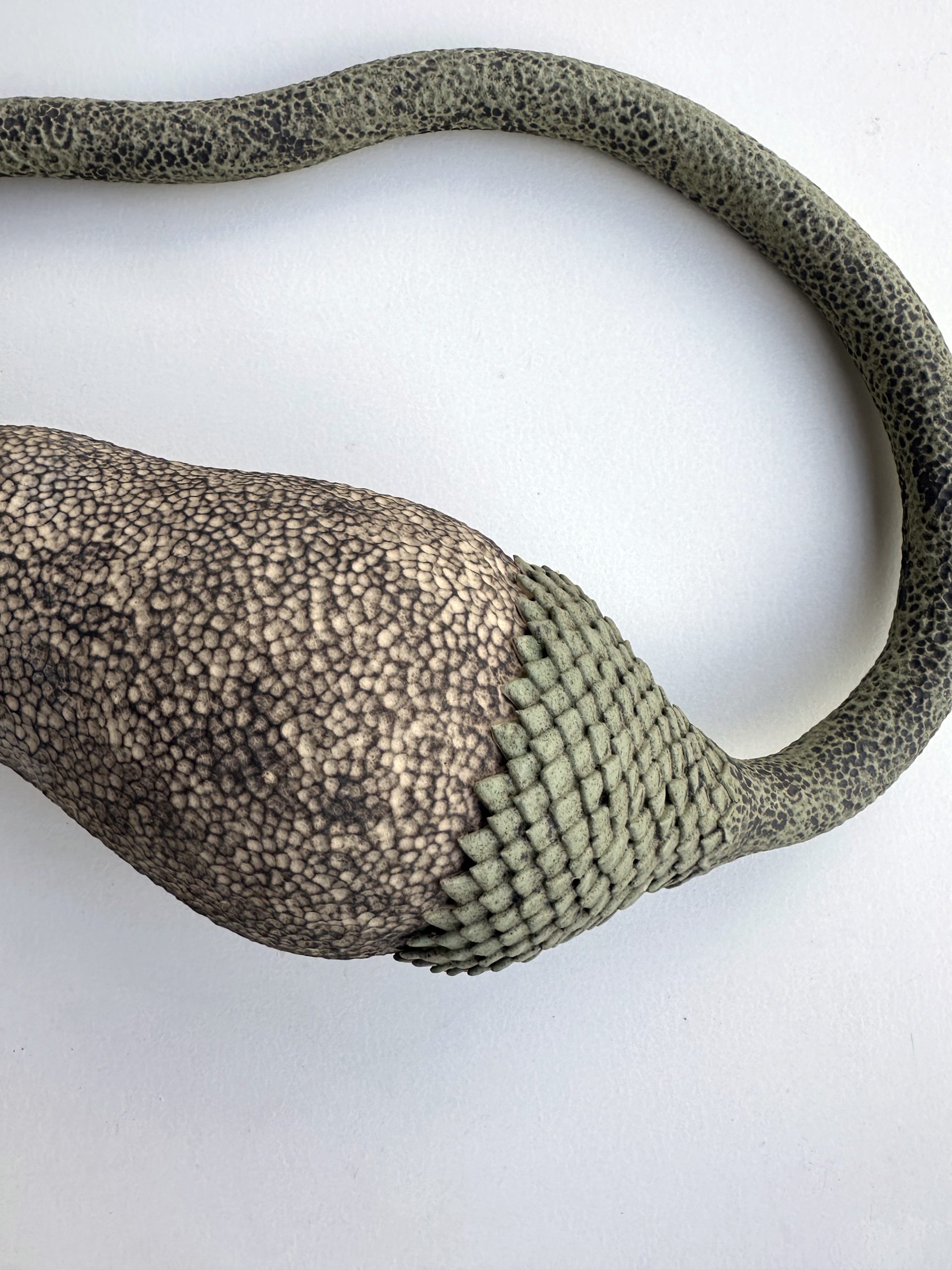 Céramique contemporaine modelée, engobée, émaillée évoquant un végétal par Éliane Monnin, représentée par la Galerie Virginie Baro